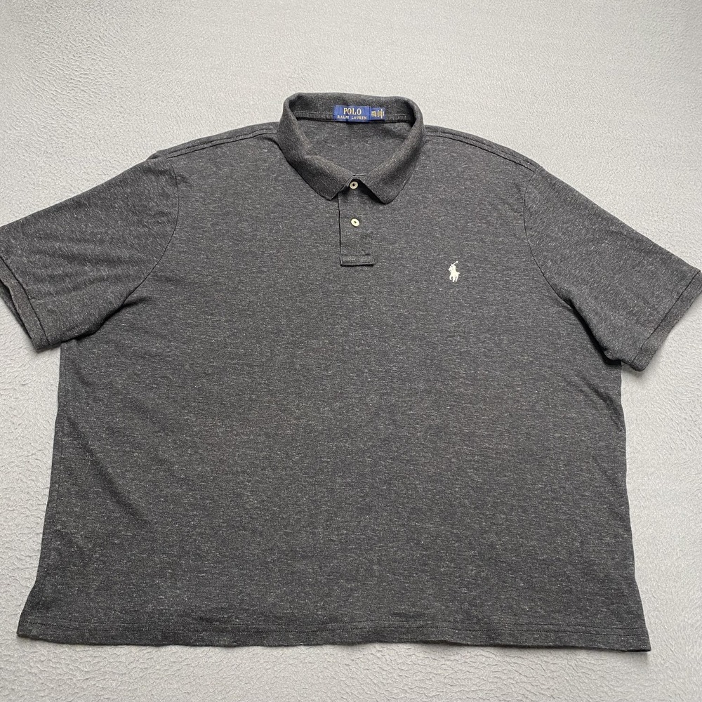 Polo Ralph Lauren Polo Shirt Mens 2XL Gray Classic Fit 100% Cotton Jersey